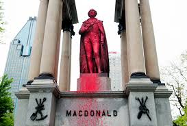 The day of sir john macdonald : Montreal S Sir John A Macdonald Statue Vandalized With A Vengeance The Globe And Mail