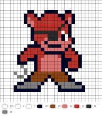 Foxy The Pirate Perler Bead Pattern Five Nights At Freddy S Personajes De Miedo Dibujos En Cuadricula Arte De Correo
