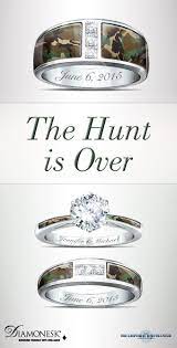 Camo His And Hers Personalized Diamonesk Wedding Ring Set Wedding Ring Sets Camo Wedding Rings Camo Wedding Rings Sets