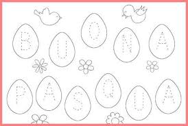 Scheda Di Pregrafismo Con La Frase Buona Pasqua In Caratteri Tratteggiati Uova E Fiori Da Colorare Stam Pasqua Idee Pasquali Lavoretti Per Bambini Per Pasqua