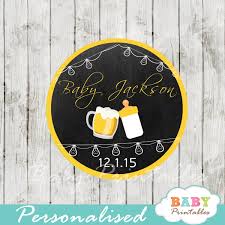 These printable onesie gift tags can be used for a baby shower gift bags. A Baby Is Brewing Beer Babyq Baby Shower Favor Tags D156 Baby Printables