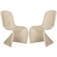 Safavieh Tana Grey Rattan Dining Chair Set Of 2 Side Chairs Dining Wicker Dining Chairs Rattan Dining Chairs