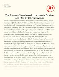 'both men glanced up, for the rectangle of sunshine in the doorway was cut off. The Theme Of Loneliness In The Novella Of Mice And Men By John Steinbeck Essay Example 827 Words Gradesfixer