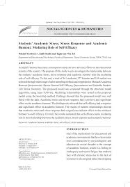 The social aspect is also emphasised in the works of traditional malay literature. Pdf Social Sciences Humanities Students Academic Stress Stress Response And Academic Burnout Mediating Role Of Self Efficacy