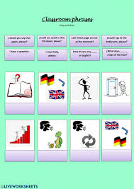 The following are the most useful phrases for classroom language to be used by english teachers in a classroom full of english learners around the world. Classroom Phrases Worksheet