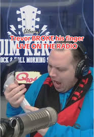 As the morning show’s producer, it’s Trevor’s job to keep things running  smoothly during the Jim Kerr Show, but when he got his finger stuck in the  arm of his chair, it was Jim to the rescue! 😅 ...