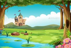 Cartoon Pond Scene Dondrup Com Pond scene with frog sits on the lily. cartoon pond scene dondrup com