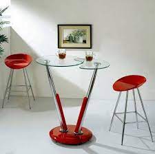 Plus, they come with adjustable floor glides to protect your hardwood and tile. Modern Bistro Table Modern Twist Bar Table And Red Stools Images Several Factors To Keep Modern Bar Table Bistro Table Set Modern Pub Table