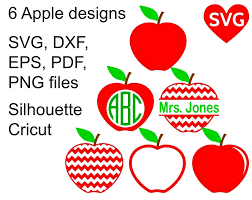 Svg Apple Monogram Frame Teachers Diy Teacher Cards