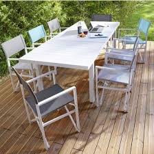 Table De Jardin En Aluminium Batang Blanc Table De Jardin Canape Jardin Salon De Detente