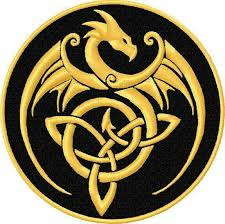 Black And Gold Dragon Tattoo The Seal Upon Whom We Trust And Swear Loyalty To Celtic Artwork Celtic Knot Dragon Celtic Dragon Tattoos