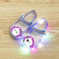 2018 Hot Sale Girls Unicorn Shoes Kids Jelly Sandals Led Light Up Glitter Shoes Little Girl Unicorn Party Unicorn Dress Sandal Thefashionique