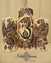 Ganesh Om Candles Gift Set For More Info Or Orders Contact Sunita On T 07843204974 E Info Mehndi Seasons Co Uk Henna Candles Candles Crafts Candle Decor