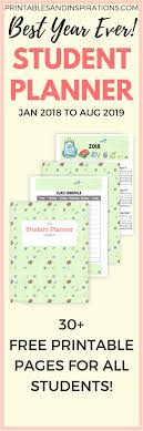 Free Printable Student Planner School Planner And Calendar For Kids Freeprintables Planner Printab Student Planner Printable Student Planner School Planner