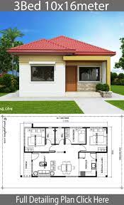 Home Design 10x16m With 3 Bedrooms House Description Number Of Floors 1 Storey Houseb House Construction Plan Affordable House Plans Bungalow Style House Plans