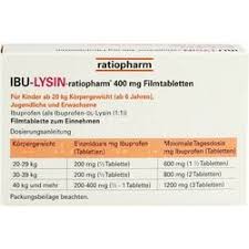 Ibu Lysin Ratiopharm 400 Mg Filmtabletten Von Ratiopharm Gmbh Birk Apotheke Gelting