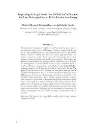This study was done to investigate on personal youth knowledge about act 611 ( child act 2001) among teenagers. Pdf Improving The Legal Protection Of Child In Conflict With The Law Reintegration And Rehabilitation Into Society