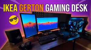 Photos of the build process: My Ikea Gerton Gaming Desk Ikea Desk Setup Youtube
