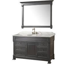 Nominal vanity width ranges (in): Andover 55 Single Bathroom Vanity In Black Undermount Oval Sink And 50 Mirror With Countertop Options