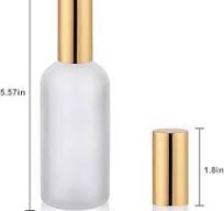 Glass Spray Bottle 3.4oz, Empty Frosted Perfume Atomizer, Fine Mist  Spray,Gold Sprayer (2 PACK)