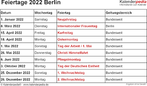 Pfingsten ist für viele menschen in deutschland ein willkommenes längeres wochenende im frühjahr: Feiertage Berlin 2021 2022 2023 Mit Druckvorlagen