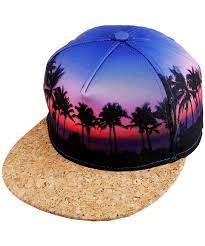 Unisex Snapback Hats Coconut Tree Landscape Printed Flat Brim Baseball Cap 011 Purple C212nrapfvo Snapback Hats Men Snapback Hats Printed Flats