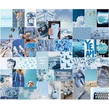 Haus and hues aesthetic room decor set puts together a collection of blue wall art . Baby Blue Aesthetic Wall Collage Kit 68 Images Digital Etsy Wall Collage Blue Wall Art Baby Blue Aesthetic