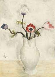 tsuguharu foujita japanese 1886 1968 nature morte aux anemones still life with anemones c 1918 モダンアート 絵画 絵
