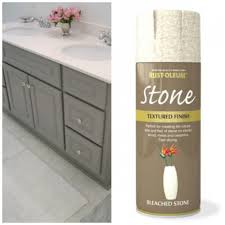 Grey Cabinet With Stone Colored Spray Paint For Counter Top Painting Bathroom Painting Kitchen Countertops Kitchen Design Diy