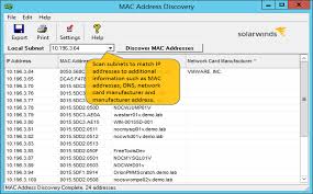 mac address scanner scan network for mac addresses