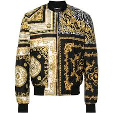 Black And Gold Bomber Jacket Mens Versace Baroque Quilted Bomber Jacket 2 357 Liked On Polyvore Featuring Men S Fashion Men Bomber Jacket Fashion Stylish Mens Outfits Nigerian Men Fashion