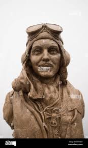 FAIRFORD, United Kingdom –A bust of Canadian Air Force pilot John Gillespie  Magee Jr. sits display during his commemoration ceremony at the 2017 Royal  International Air Tattoo (RIAT) located at RAF Fairford,
