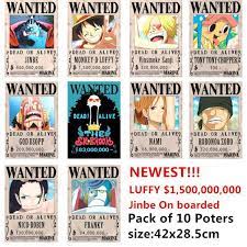 Di dunia one piece terdapat beberapa orang yang memilki kekuatan yang hebat sehingga mereka ditakuti dan disegani oleh banyak orang. Us 5 51 8 Off 10 Pcs Lot One Piece Wanted Posters Newest Anime Poster Onepiece Luffy Ace Jinbe Nami Chopper Robin One Piece Anime One Piece Bounties Luffy