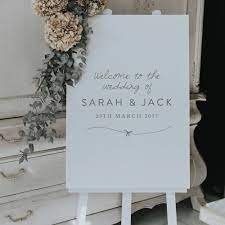 Wedding in boho style, romantic couple cartoon characters, illustration. Wedding Signs 48 Ways To Welcome Your Guests