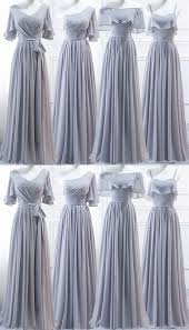 Grey Halter A Line Ruffles Chiffon Bridesmaid Dresses Long Prom Dresses Bridesmaid Dresses Long Chiffon Affordable Bridesmaid Dresses Long Bridesmaid Dresses