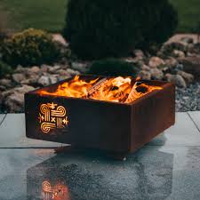 Propane gas fire pit burner kit rectangular lava rock and lid see pictures. Buy Cor Ten Steel Fire Pit Piazza Online Grillsymbol Uk
