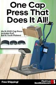 One Cap Press That Does It All Hix B 250d Cap Press Includes Golf Ball Youth Platens The B 250 Cap Press Is A Manual Machine Whi Cap Custom Tshirts Youth