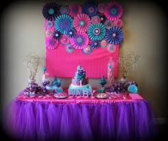 Purple baby princess theme baby girl. Pink Purple Turquoise It S A Girl Baby Shower Party Ideas Photo 17 Of 23 Baby Shower Purple Girl Baby Shower Party Baby Shower Decorations