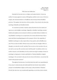 What you will be writing on your reflective essay is something that is rooted in your own personal experience or. Interview Reflection