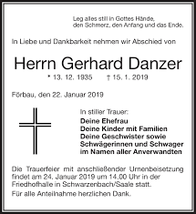 Georg franz „schurli danzer (* 7. Traueranzeigen Von Gerhard Danzer Franken Gedenkt De