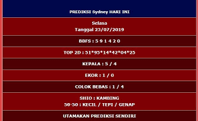 Prediksi Togel Sydney Selasa 23 July 2019 Senin Sydney Shio