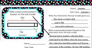 Write Real World Math Problems Based On Bar Models Task Cards Singapore Math Bar Model Second Grade Math