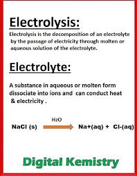 What Is Electrolysis And Electrolyte With Examples In 2020 Redox Reactions Chemistry Chemistry Free