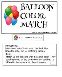 If he finds the answer, he'll know which color to use. Balloon Color Match By Printable Pre K Teachers Pay Teachers