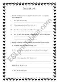 Young readers complete a graphic organizer identifying the main idea and the supporting ideas in a passage taken from rudyard kipling's the jungle book. English Worksheets The Jungle Book