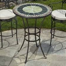 Alfresco Home Ponte 30 In Round Mosaic Bar Height Bistro Table Contemporary Outdoor Tables Outdoor Tables Bistro Table Contemporary Outdoor