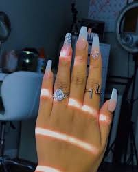 Cute nails gel nails coffin nails. Clear Blue Glitter Acrylic Nails Nail And Manicure Trends