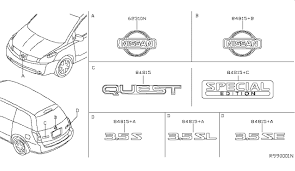 2005 Nissan Quest Emblem Name Label Nissan Parts Deal