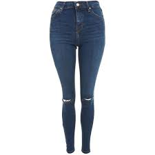 Topshop Moto Indigo Ripped Jamie Jeans 195 Pln Liked On Polyvore Featuring High Waisted Ripped Skinny Jeans High Waisted Distressed Jeans Blue Ripped Jeans