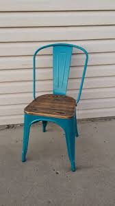 I Bought This Chair For 5 And It Was A Plain Silver Galvanized Metal Chair With The Wood Seat But I Took The Seat Off S Metal Chairs Chair Galvanized Metal
